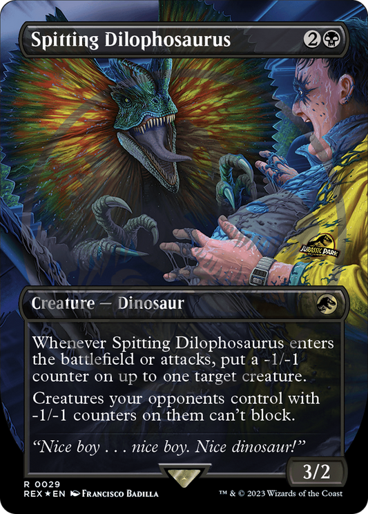 Spitting Dilophosaurus (REX-029) (Borderless) (Foil)