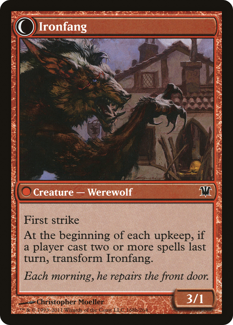 Village Ironsmith // Ironfang (ISD-168) (Foil)