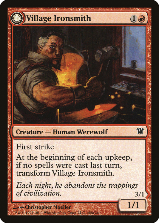 Village Ironsmith // Ironfang (ISD-168) (Foil)