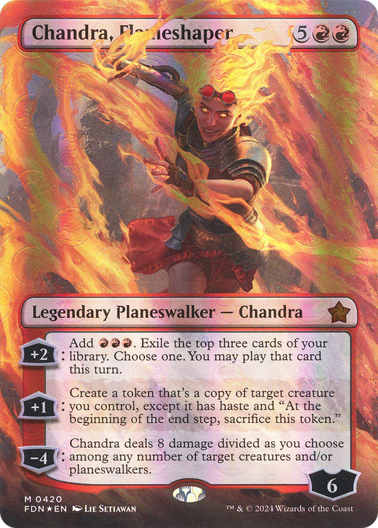 Chandra, Flameshaper (FDN-420) (Borderless) (Mana Foil)