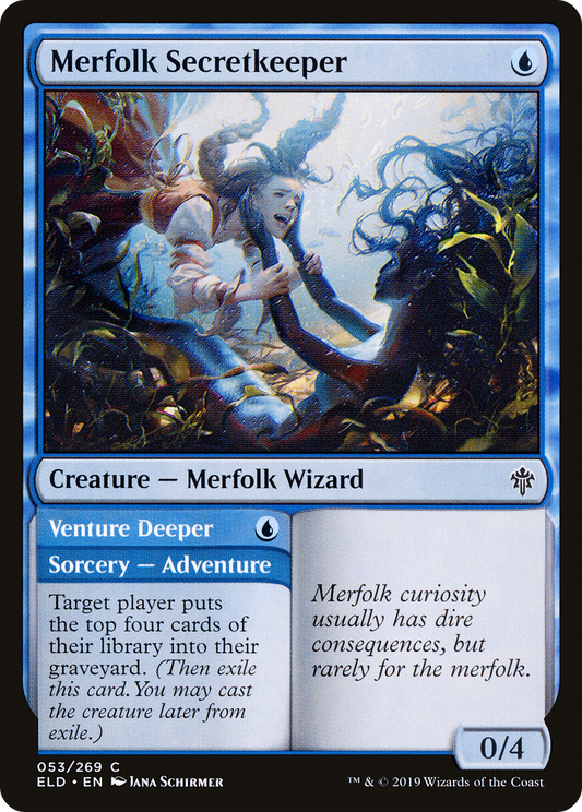 Merfolk Secretkeeper // Venture Deeper (ELD-053) (Foil)