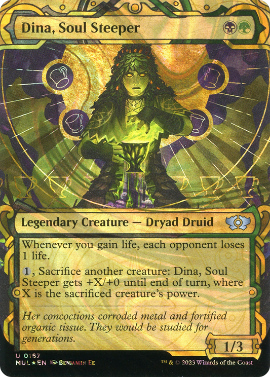 Dina, Soul Steeper (MUL-167) (Showcase) (Borderless) (Halo Foil)