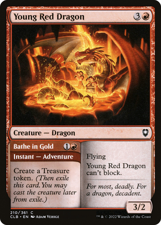 Young Red Dragon // Bathe in Gold (CLB-210) (Foil)