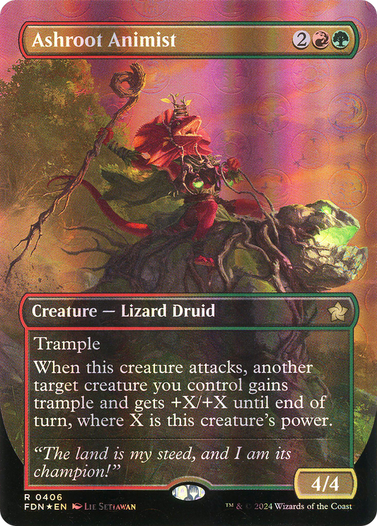 Ashroot Animist (FDN-406) (Borderless) (Mana Foil)