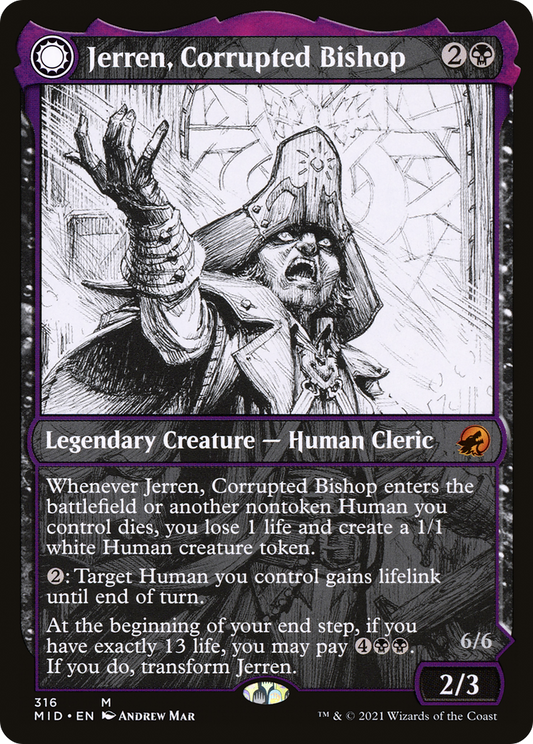 Jerren, Corrupted Bishop // Ormendahl, the Corrupter (MID-316) (Showcase) (Foil)