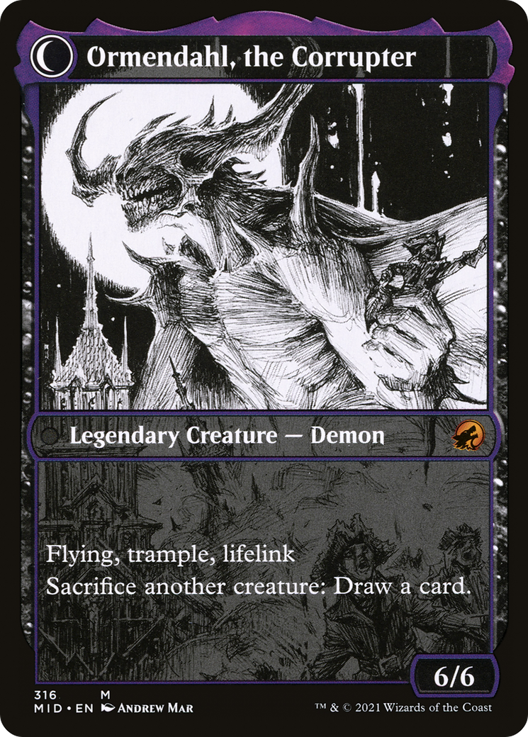 Jerren, Corrupted Bishop // Ormendahl, the Corrupter (MID-316) (Showcase)