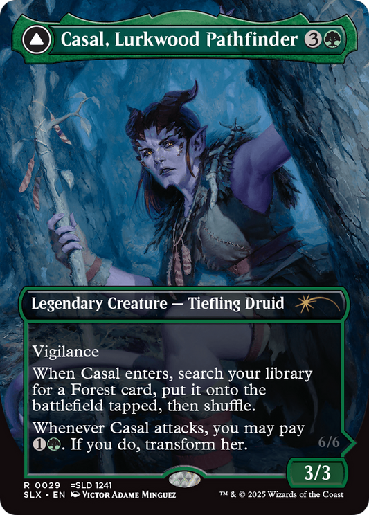 Casal, Lurkwood Pathfinder // Casal, Pathbreaker Owlbear (SLX-029) (Borderless)