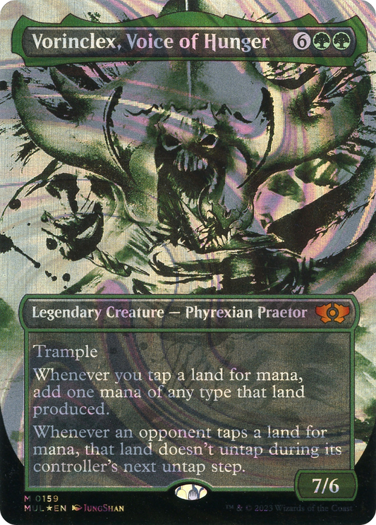 Vorinclex, Voice of Hunger (MUL-159) (Showcase) (Borderless) (Halo Foil)
