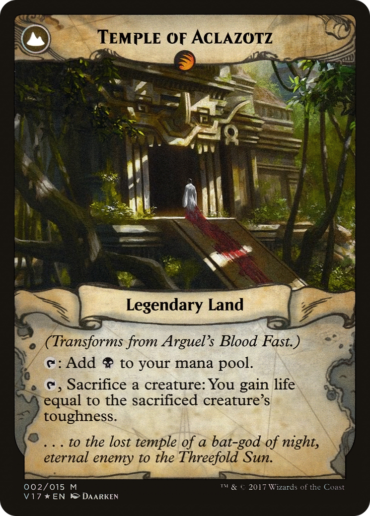Arguel's Blood Fast // Temple of Aclazotz (V17-002) (Foil)
