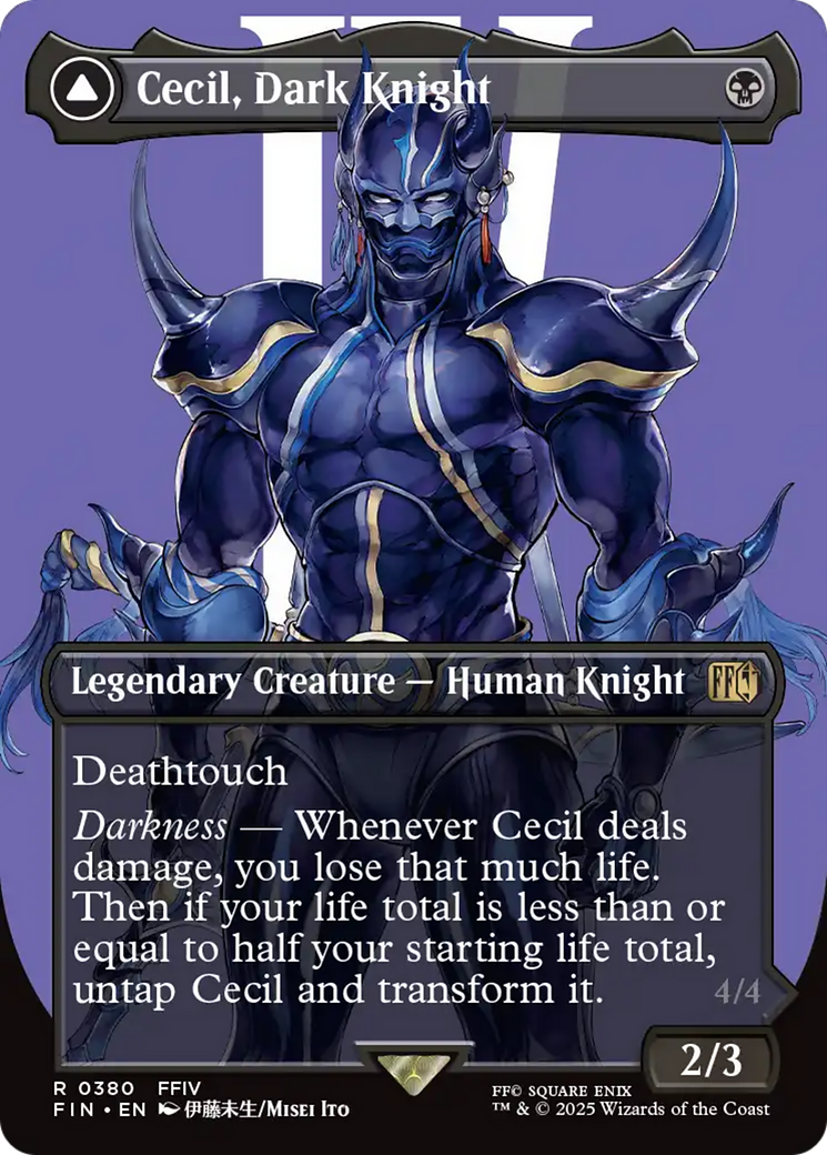 Cecil, Dark Knight // Cecil, Redeemed Paladin (FIN-380) (Borderless) (Foil)