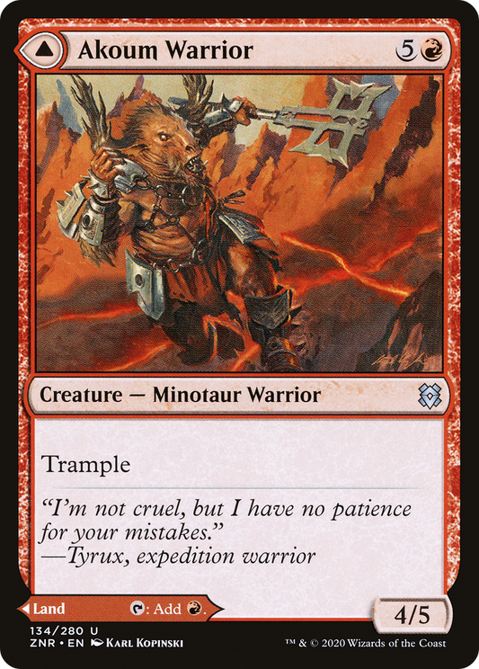 Akoum Warrior // Akoum Teeth (ZNR-134) (Foil)