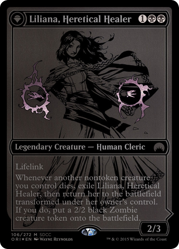 Liliana, Heretical Healer // Liliana, Defiant Necromancer (MEDIA-106) (Foil)