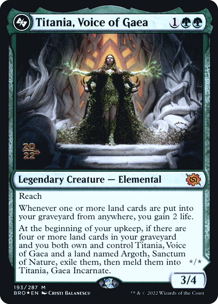 Titania, Voice of Gaea (PRE-193S) (Foil)