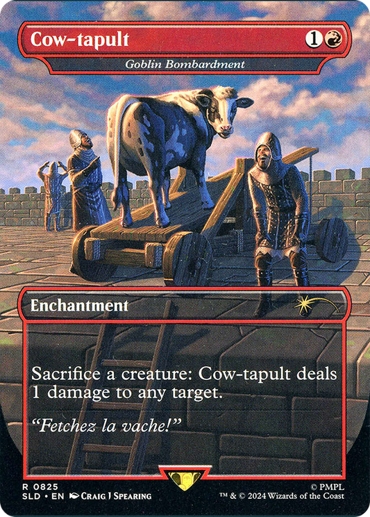 Cow-tapult / Goblin Bombardment (SLD-825) (Borderless)