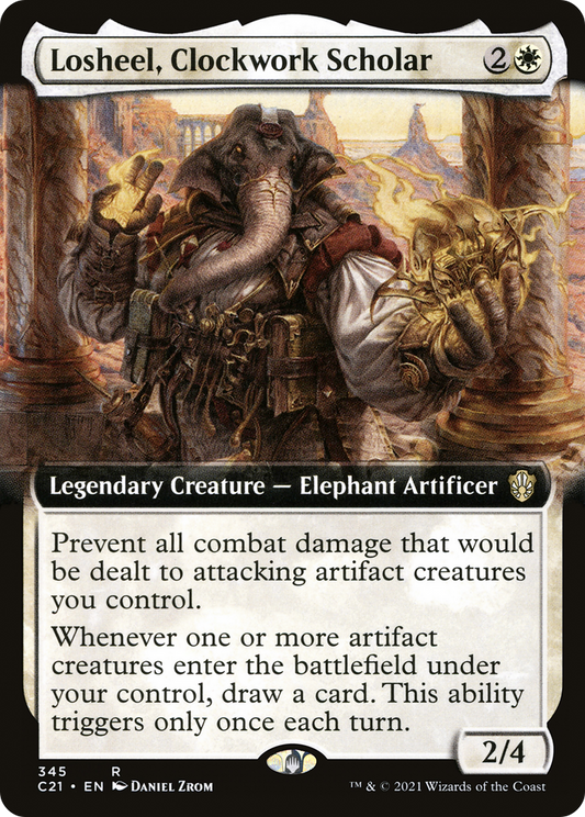 Losheel, Clockwork Scholar (C21-345) (Extended Art)