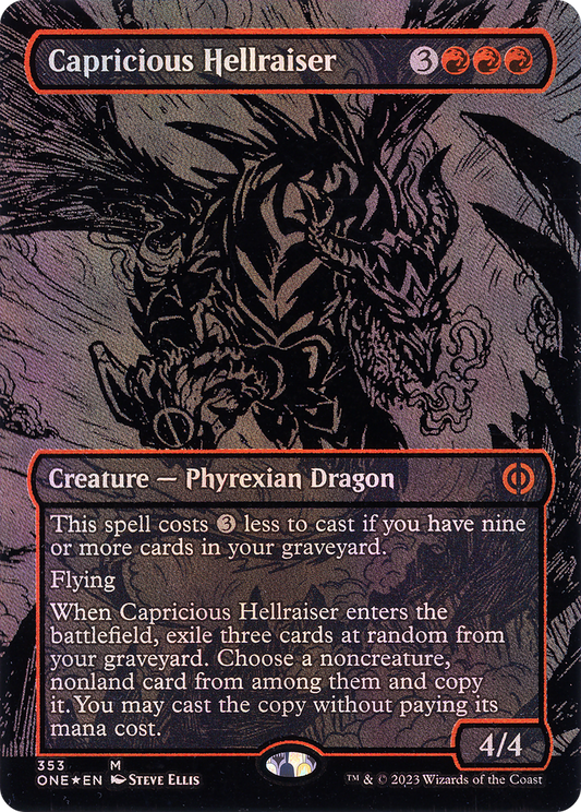 Capricious Hellraiser (ONE-353) (Borderless) (Raised Foil)