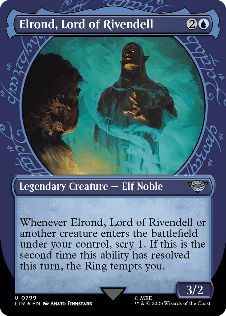 Elrond, Lord of Rivendell (LTR-799) (Showcase) (Borderless) (Surge Foil)