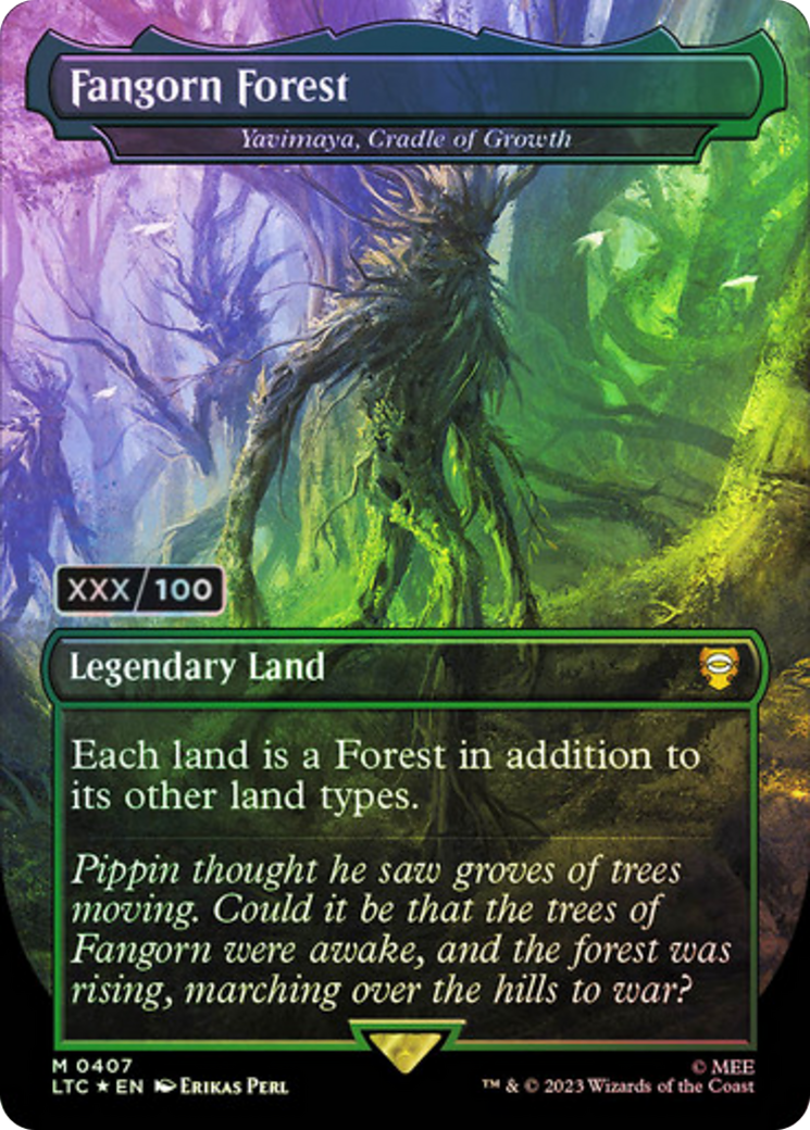 Fangorn Forest / Yavimaya, Cradle of Growth (LTC-407Z) (Borderless) (Foil) (Serialized)