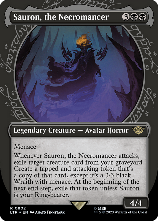 Sauron, the Necromancer (LTR-802) (Showcase) (Borderless) (Surge Foil)