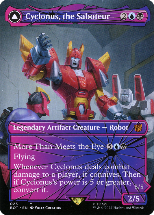 Cyclonus, the Saboteur // Cyclonus, Cybertronian Fighter (BOT-023) (Shattered Glass) (Borderless) (Foil)
