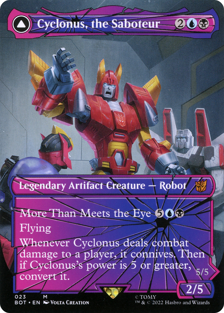 Cyclonus, the Saboteur // Cyclonus, Cybertronian Fighter (BOT-023) (Shattered Glass) (Borderless)