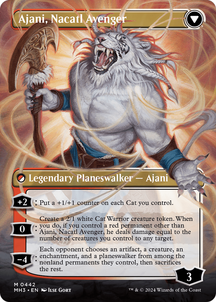Ajani, Nacatl Pariah // Ajani, Nacatl Avenger (MH3-442) (Borderless) (Foil)
