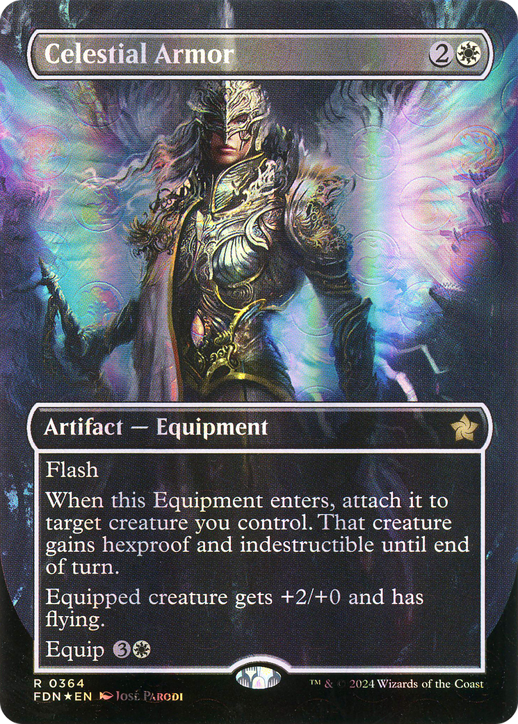Celestial Armor (FDN-364) (Borderless) (Mana Foil)