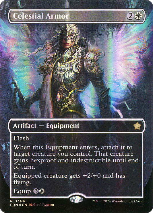 Celestial Armor (FDN-364) (Borderless) (Mana Foil)