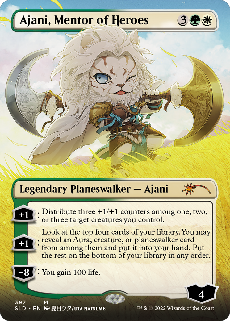 Ajani, Mentor of Heroes (SLD-397) (Borderless) (Foil)