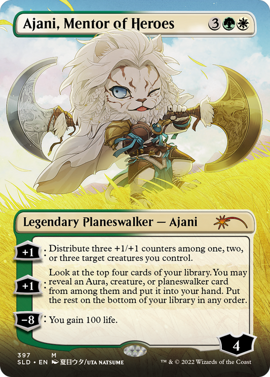 Ajani, Mentor of Heroes (SLD-397) (Borderless) (Foil)