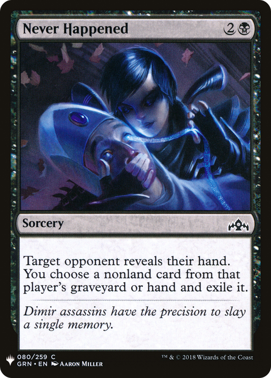 Never Happened (LIST-GRN-80)