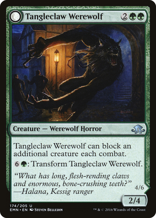 Tangleclaw Werewolf // Fibrous Entangler (EMN-174) (Foil)