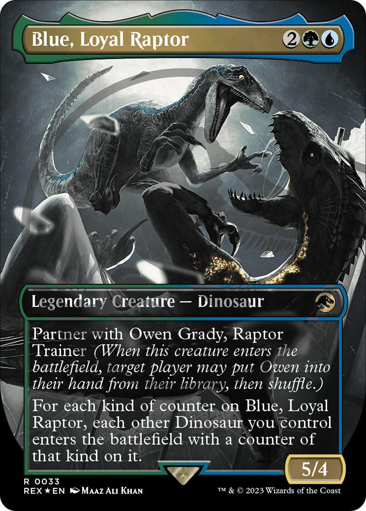 Blue, Loyal Raptor (REX-033) (Borderless) (Foil)