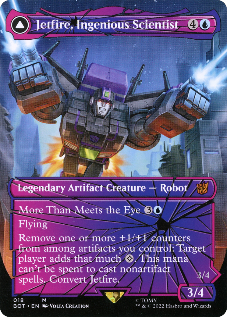 Jetfire, Ingenious Scientist // Jetfire, Air Guardian (BOT-018) (Shattered Glass) (Borderless)