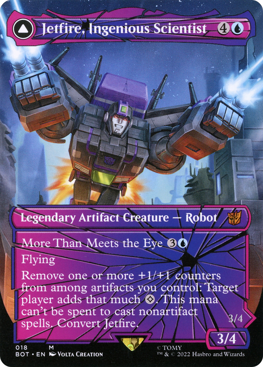 Jetfire, Ingenious Scientist // Jetfire, Air Guardian (BOT-018) (Shattered Glass) (Borderless)