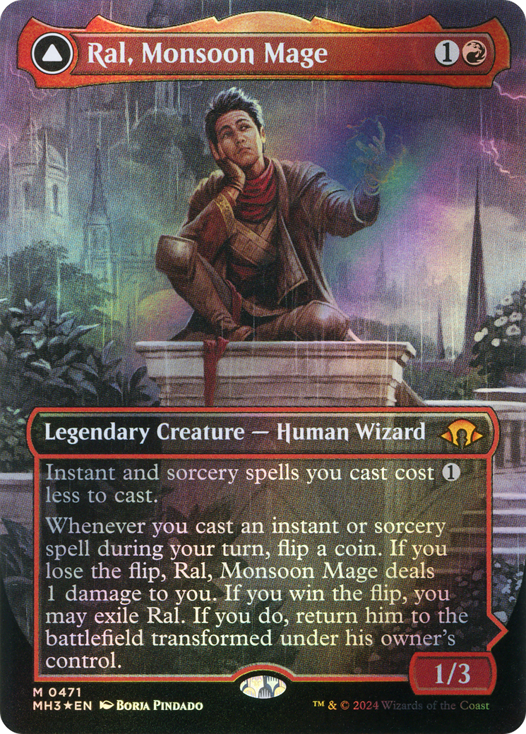 Ral, Monsoon Mage // Ral, Leyline Prodigy (MH3-471) (Borderless) (Textured Foil)