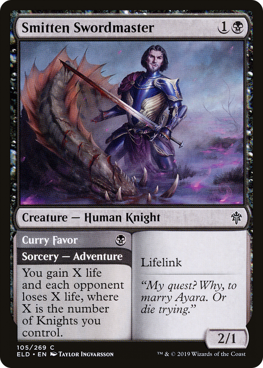 Smitten Swordmaster // Curry Favor (ELD-105)