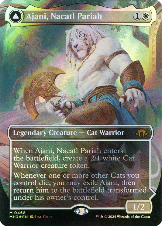Ajani, Nacatl Pariah // Ajani, Nacatl Avenger (MH3-468) (Borderless) (Textured Foil)