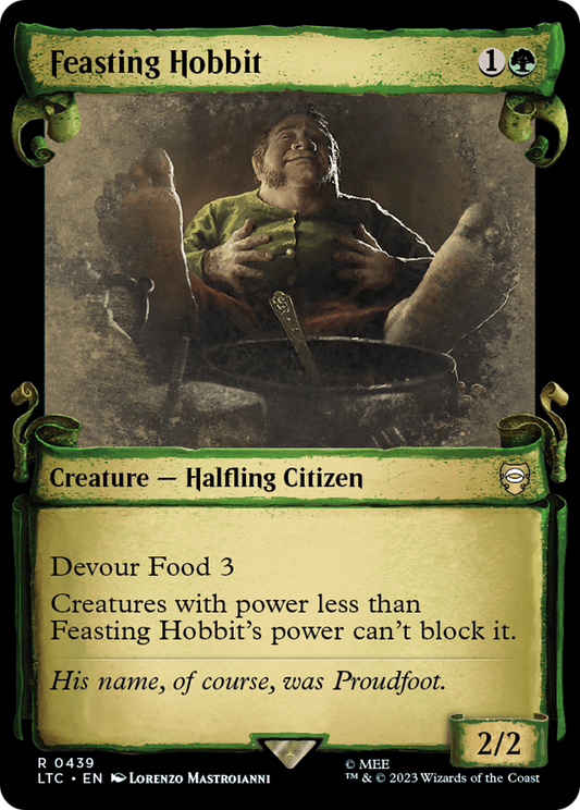Feasting Hobbit (LTC-439) (Showcase) (Scroll)