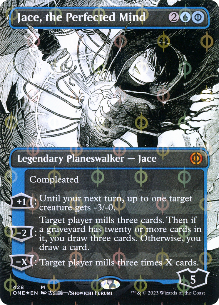 Jace, the Perfected Mind (ONE-428) (Showcase) (Borderless) (Compleat Foil)