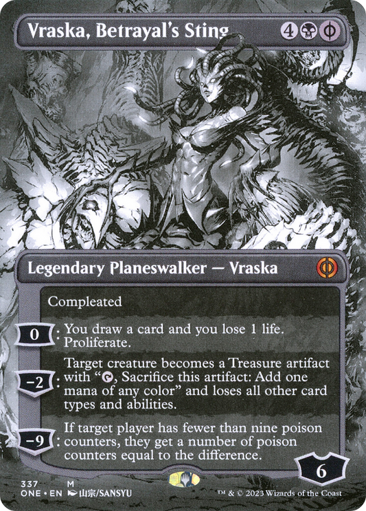 Vraska, Betrayal's Sting (ONE-337) (Showcase) (Borderless) (Foil)