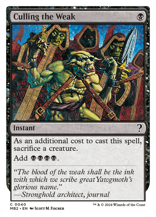 Culling the Weak (MB2-040)