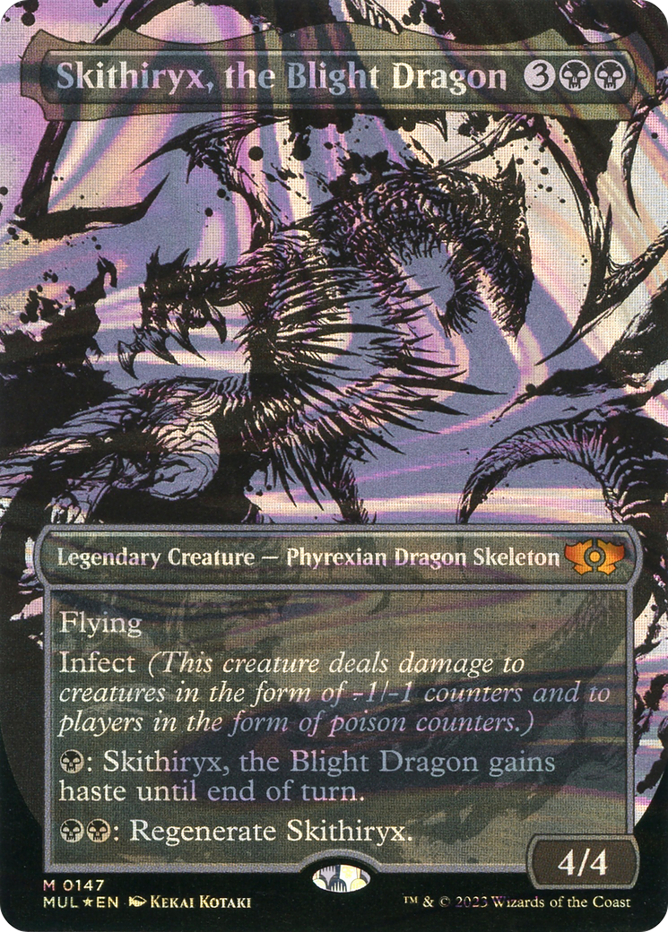 Skithiryx, the Blight Dragon (MUL-147) (Showcase) (Borderless) (Halo Foil)