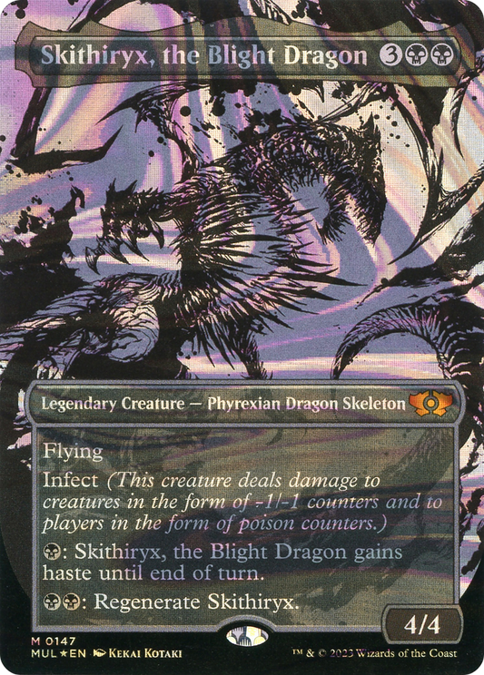 Skithiryx, the Blight Dragon (MUL-147) (Showcase) (Borderless) (Halo Foil)