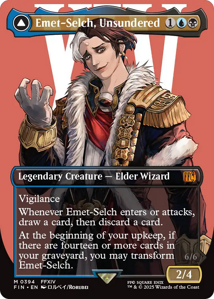 Emet-Selch, Unsundered // Hades, Sorcerer of Eld (FIN-394) (Borderless)