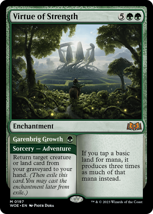 Virtue of Strength // Garenbrig Growth (WOE-197) (Foil)