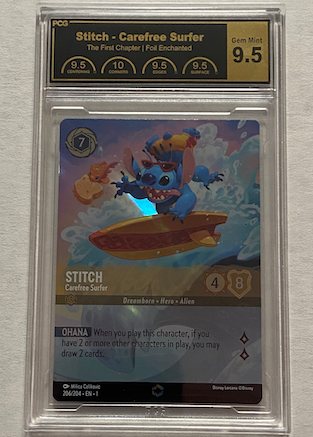 Stitch - Carefree Surfer (Enchanted) (1-206) (Holofoil) [GRADED]